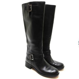 Prada Black Leather Riding Boots - EU 37.5